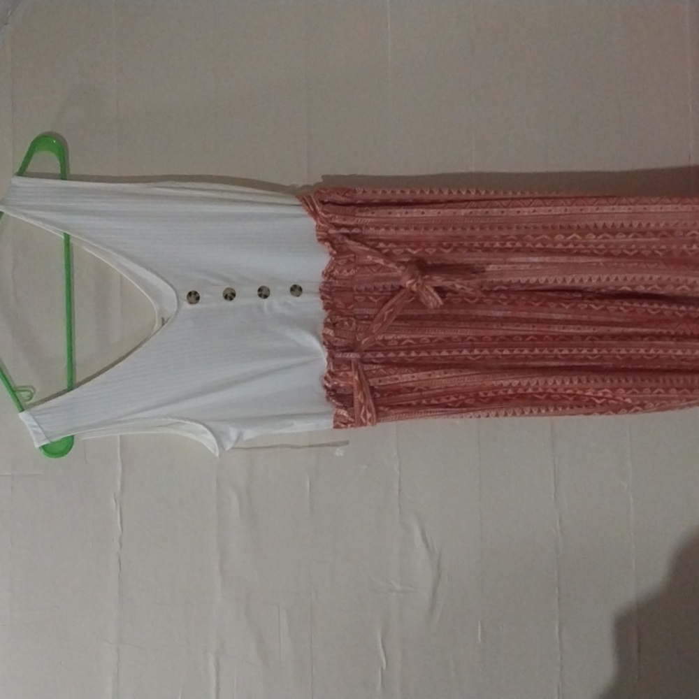 White And Brownish Red Jumpsuit